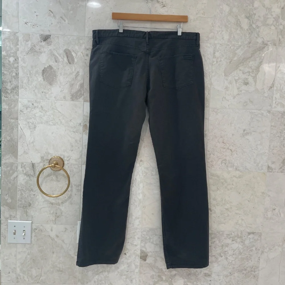 BURBERRY {38R} Men's Cotton Pants / Jeans Styling Charcoal Gray Straight Leg - Picture 2 of 8